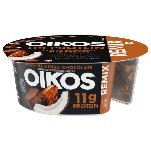 Oikos Yogurt & Mix-Ins, Nonfat, Coco Almond Chocolate, Remix