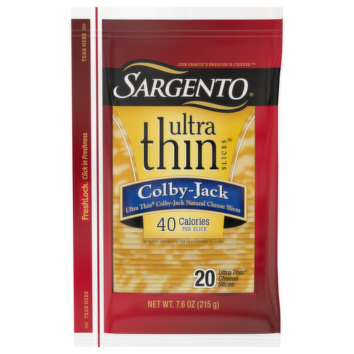 Sargento Cheese Slices, Colby-Jack, Ultra Thin