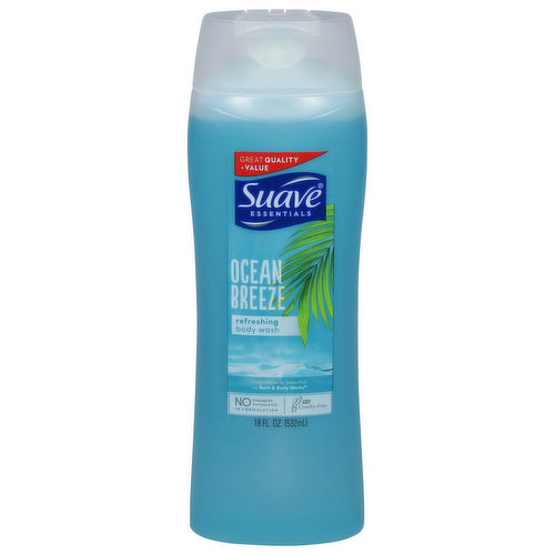 Suave Essentials Body Wash, Ocean Breeze, Refreshing