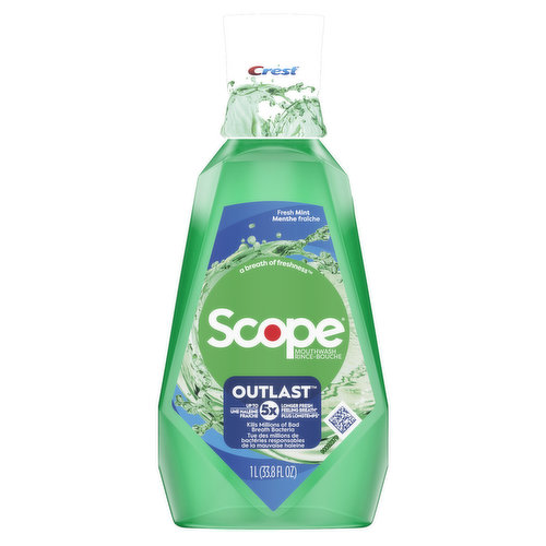 Crest Scope Scope Outlast Mouthwash Fresh Mint, 1L (Green)