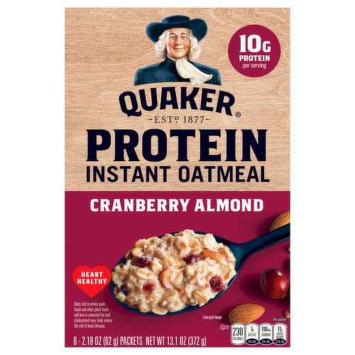 Quaker Oatmeal, Instant, Protein, Cranberry Almond