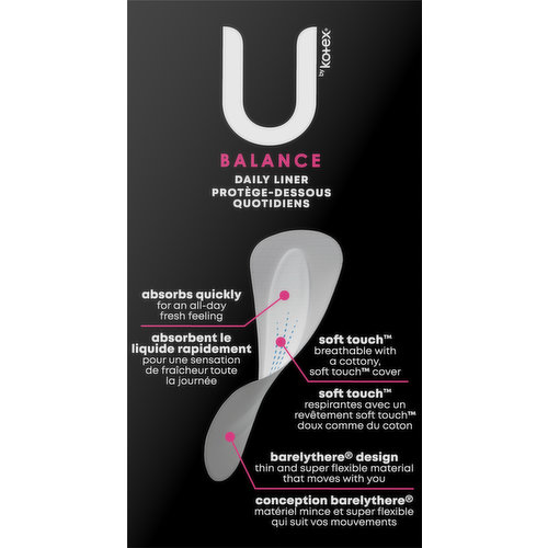U By Kotex Barely There Thong Panty Liners, 50 Count