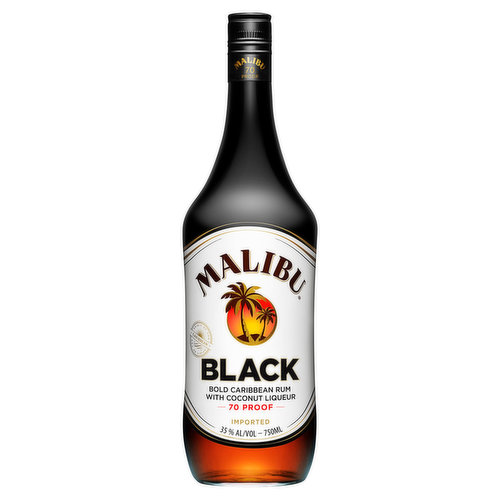 Malibu Caribbean Rum, Bold, Black