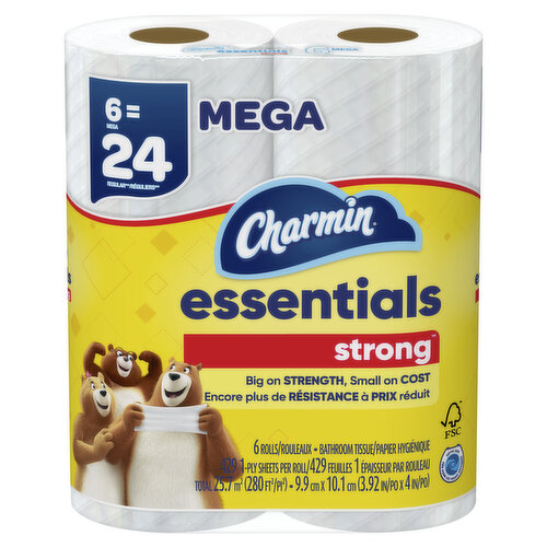 Charmin Essentials Strong Charmin Essentials Strong Toilet Paper 6 Mega Rolls