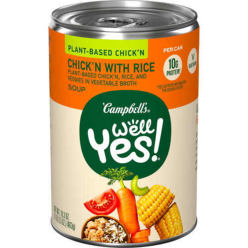 Campbell's® Well Yes!® Plant Based Chick'n With Rice Soup