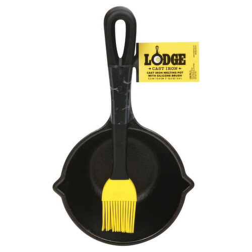  Lodge Cast Iron Silicone Brush Melting Pot, 15.2 oz