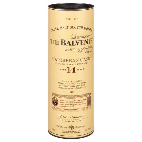 The Balvenie Scotch Whisky, Single Malt, Caribbean Cask, 14