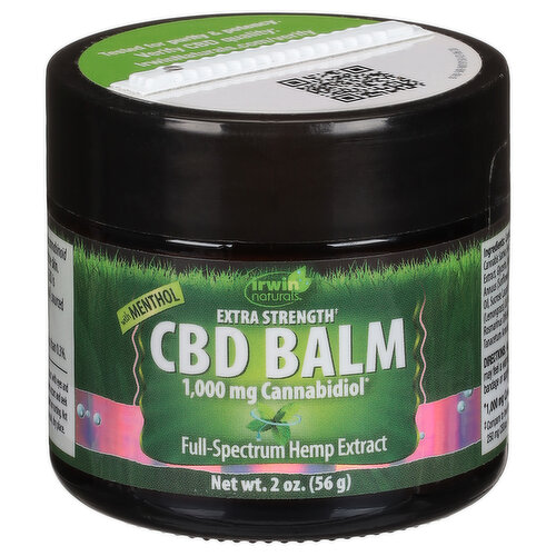 Irwin Naturals CBD Balm, with Menthol, Extra Strength