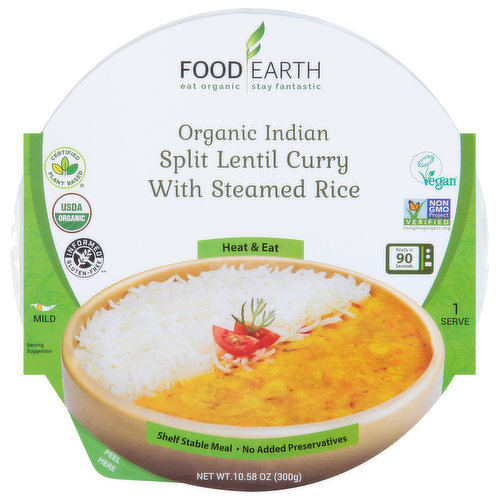 Food Earth Split Lentil Curry, Organic, Indian, Mild