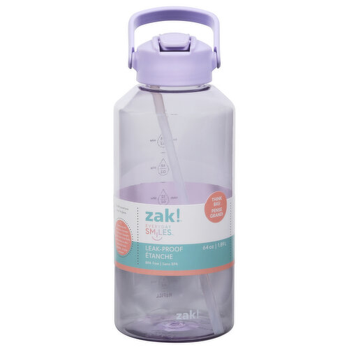 Zak! Everyday Smiles Water Bottle, Leak Proof