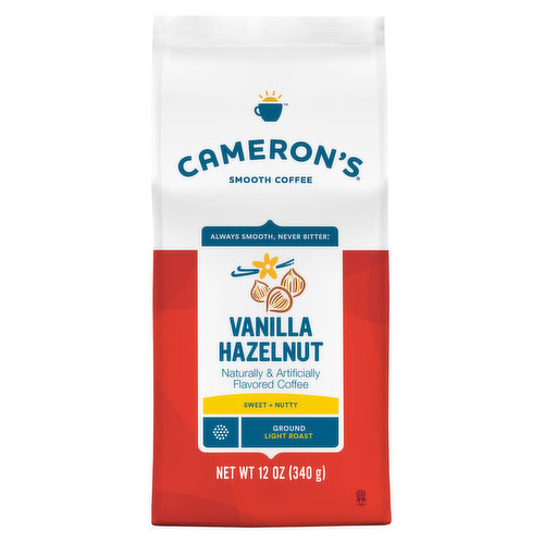 Cameron's Coffee, Ground, Light Roast, Vanilla Hazelnut