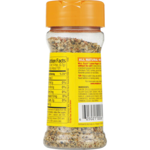 Mrs Dash Lemon Pepper Salt Free Seasoning Blend, 2.5 Oz