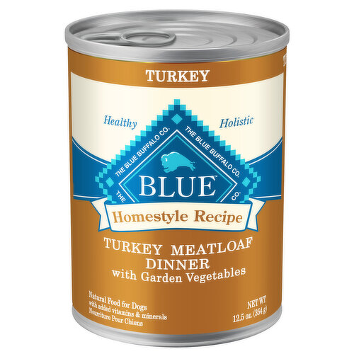 Blue Buffalo BLUE Homestyle Recipe Natural Adult Wet Dog Food, Turkey Meatloaf