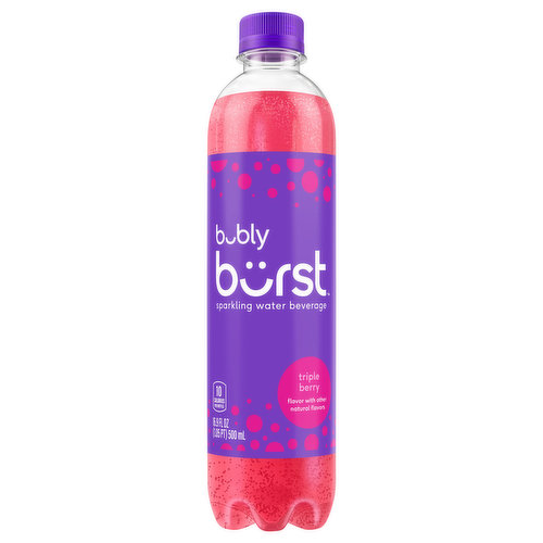 Bubly Burst Sparkling Water Beverage, Triple Berry