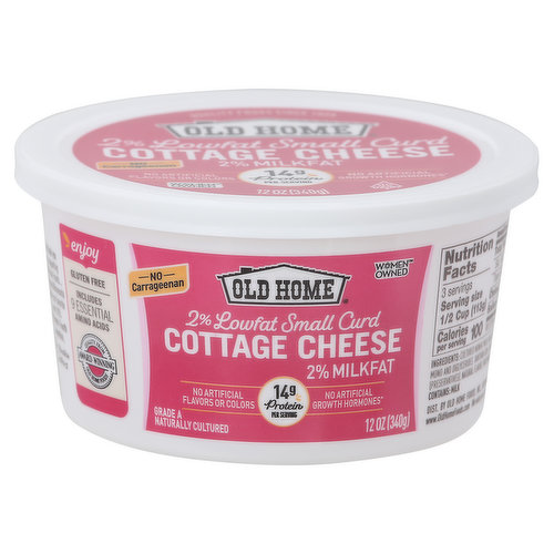 Old Home Cottage Cheese, Small Curd, 2% Milkfat, 2% Lowfat