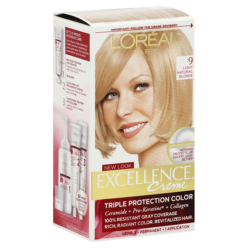 Excellence Permanent Haircolor, Light Natural Blonde 9