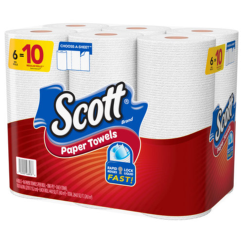 Scott Multi Purpose Shop Cleaning Towels 10 Rolls Disposable Wipes