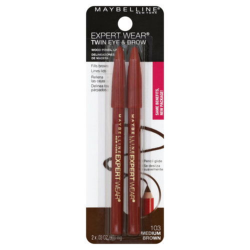 maybelline Expert Wear Eyebrow Pencil, Medium Brown 103