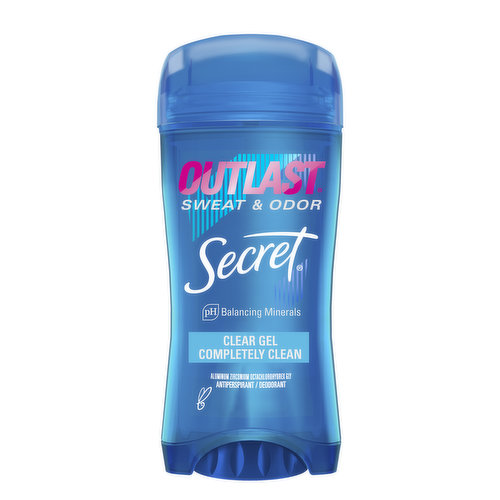 Secret Outlast Outlast Clear Gel Antiperspirant Deodorant for Women, Completely Clean, 2.6 oz