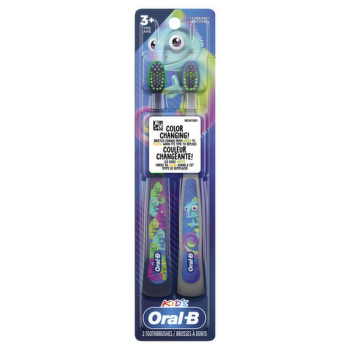 Oral-B Pro Health Stages Kid's Manual Toothbrush for Ages 3+, 2 Ct