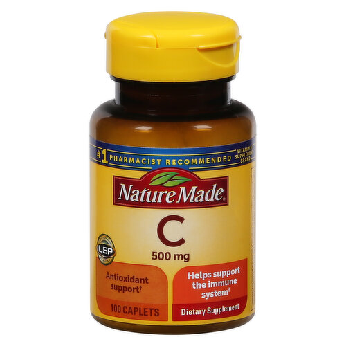 Nature Made Vitamin C, 500 mg, Caplets