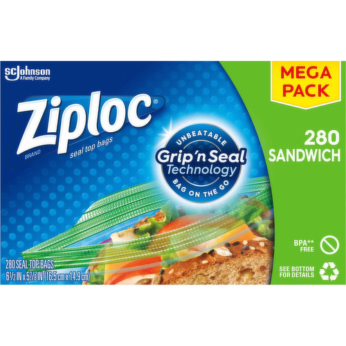 Ziploc Seal Top Bags, Sandwich