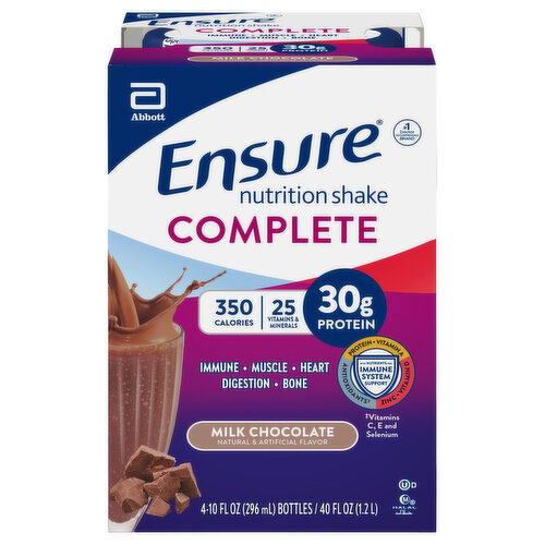 Ensure Complete Nutrition Shake, Milk Chocolate, 4 Pack