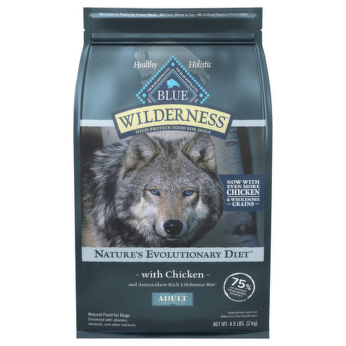 Blue Buffalo Blue Wilderness Food for Dogs, Natural, with Chicken, Nature's Evolutionary Diet, Adult