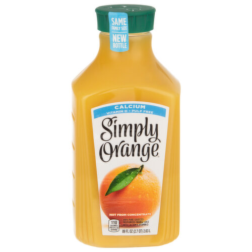 Simply 100% Juice, Orange, Pulp Free