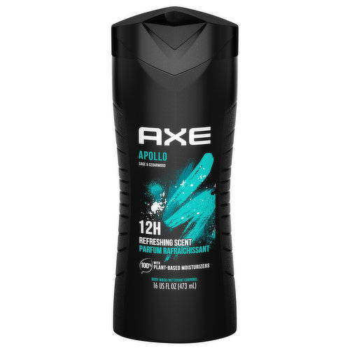 Axe Body Wash, Apollo, Sage & Cedarwood, 12H Refreshing Scent