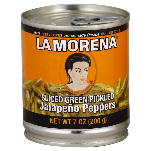 La Morena Jalapeno Peppers, Pickled, Sliced Green