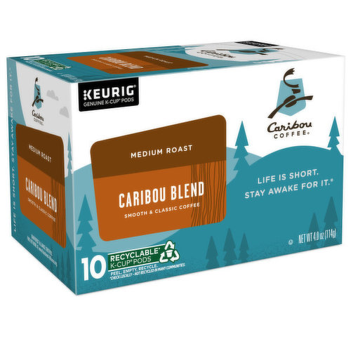 Caribou Coffee Medium Roast, Caribou Blend, K-cup Pods