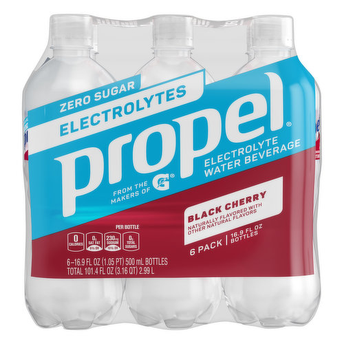 Naturally flavored with other natural flavors. Per Bottle: 0 calories; 0 g sat fat (0% DV); 230 mg sodium (10% DV); 0 g total sugars. Sugar free. From the makers of G. how2recycle.info. Comments: 1-877-3-PROPEL.