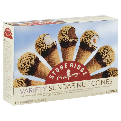 Stone Ridge Creamery Sundae Nut Cones, Variety