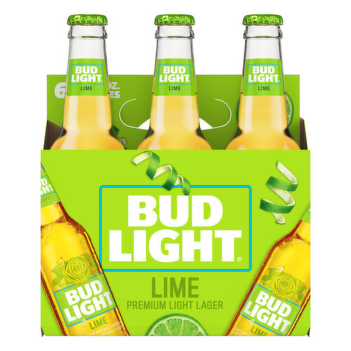 Premium light lager brewed with real lime peels with natural flavor. Enjoy responsibly. budlight.com. tapintoyourbeer.com. Learn more at: budlight.com. For more information about our products call 1-800-Dial Bud (1-800-342-5283) or visit us at tapintoyourbeer.com. Please recycle. Flavored lager (Beer in Texas).