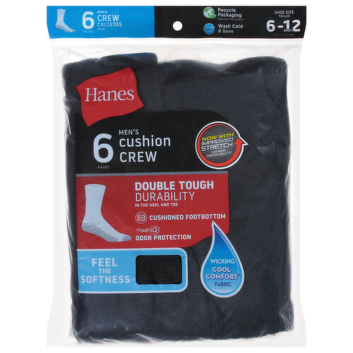 Hanes Socks, Cushion Crew, Men's