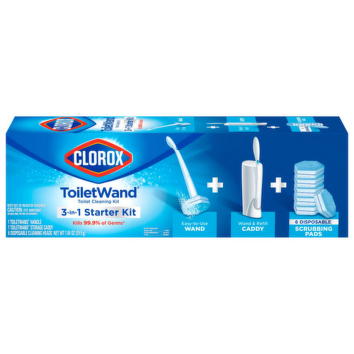 Clorox ToiletWand Toilet Cleaning Kit, 3-in-1 Starter Kit