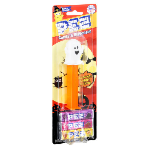 Pez Candy & Dispenser, Grape/Raspberry/Candy Corn