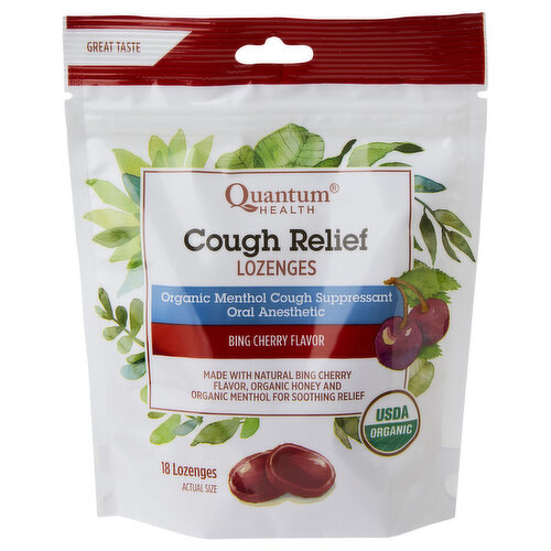 Quantum Health Cough Relief, Lozenges, Bing Cherry Flavor