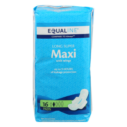 Compare to Always (This product is not manufactured or distributed by The Proctor & Gamble Company, owner of the registered trademark Always). Up to 9 hours of leakage protection. The Pads Are Made From: Topsheet: Laminated nonwoven made of polyethylene and polypropylene. Abosrbent Core: Cellulose fibers with sodium polyacrylate. Bottom Layer: Polyethylene Film. Product includes a siliconized release paper and polyolefin adhesives in the seams and joints. Soft, smooth topsheet. Comfort – dry feeling. Active-flex design adapts to your curves. Like it or let us make it right. That's our quality promise. 855-423-2630. Product of China.