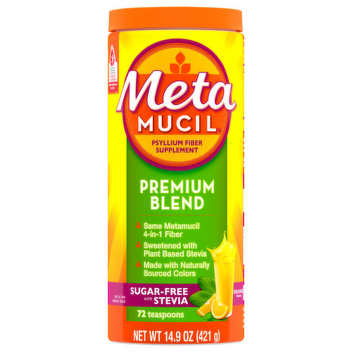 Metamucil Psyllium Fiber, Premium Blend, Orange