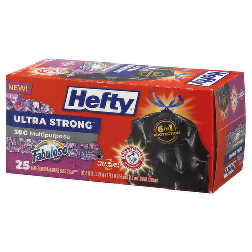 Hefty Ultra Strong 30G Multipurpose Trash Bags, Fabuloso Scent, 25ct