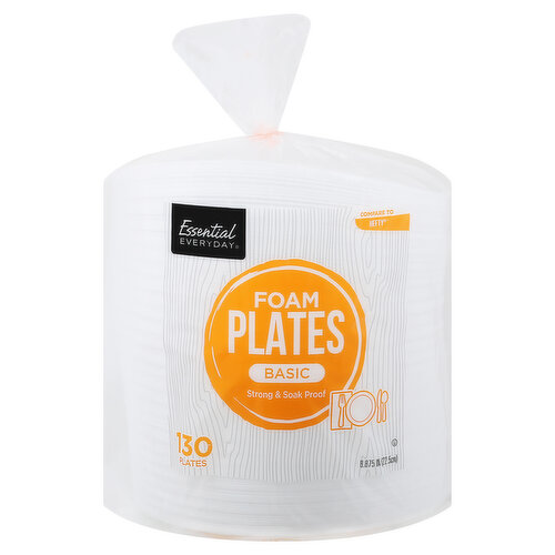 Essential Everyday Foam Plates, Basic, 8.875 Inches