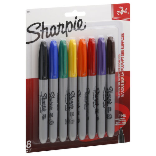 MARKERS - SHARPIE PERMANENT 8 COLORS FINE PT - Creative Kids