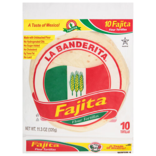 La Banderita Flour Tortillas, Fajita