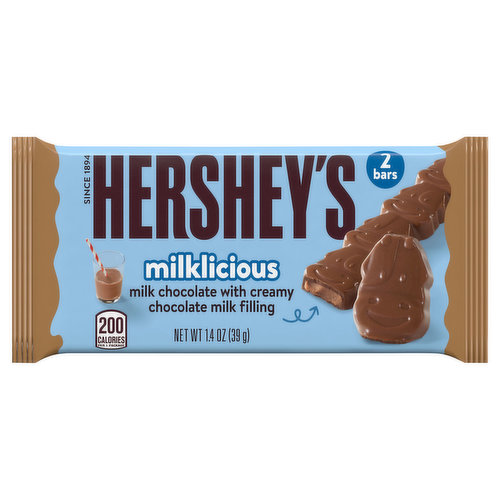 Hershey's Milk Chocolate, with Chocolate with Creamy Chocolate Milk Filling, Milklicious