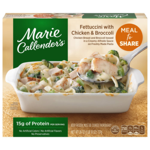 Marie Callender's Fettuccini with Chicken & Broccoli Meal to Share Multi-Serve Frozen Dinner