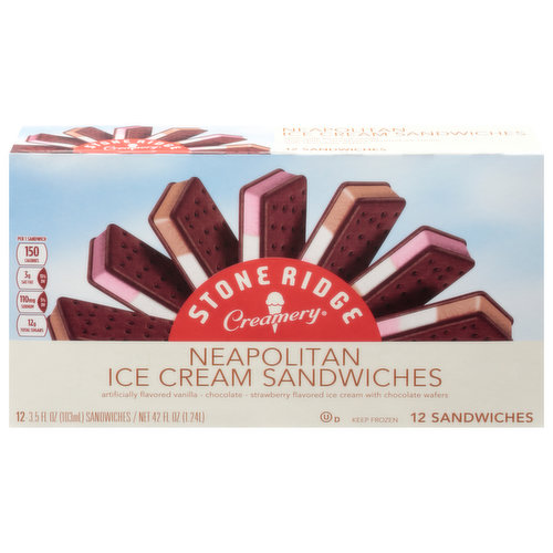 At Stone Ridge Creamery we know that nothing compares to the enjoyment of your favorite ice cream treat. A warm breeze, some change in your hand, and the sound of the ice cream truck approaching can really take you back. Remember the excitement of running out to meet it and choosing a favorite sweet treat Now, bring that feeling home to share with family and friends. Whether you prefer our ice cream sandwiches, bars or cones, we're sure you'll find a smile in every bite. At Stone Ridge Creamery it's summer all year long. Please recycle.