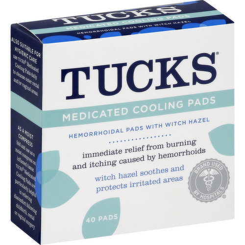 Tucks Cooling Pads, Medicated - 100 pads