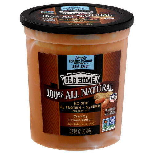 Old Home Peanut Butter, Creamy, 100% All Natural